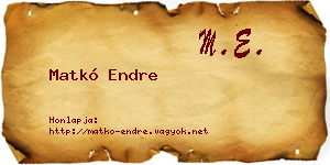 Matkó Endre névjegykártya