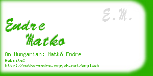 endre matko business card